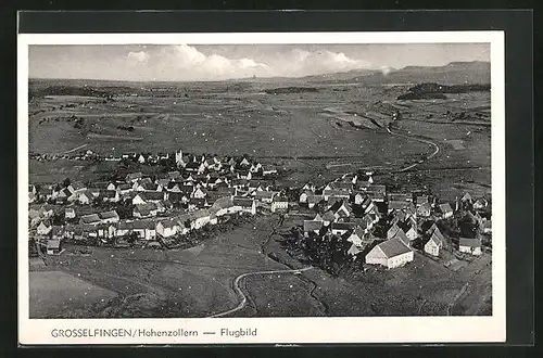 AK Grosselfingen /Hohenzollern, Teilansicht vom Flugzeug aus