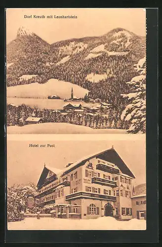 AK Dorf Kreuth, Hotel zur Post, Leonhartstein