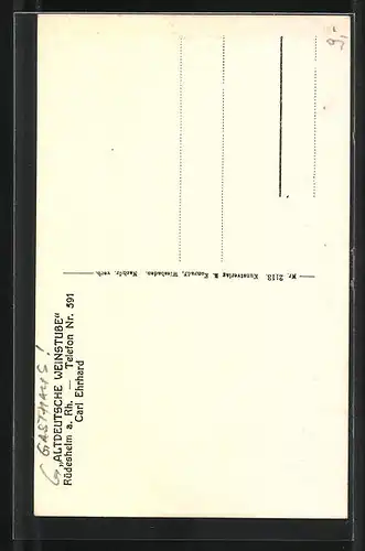 AK Rüdesheim a. Rhein, Gasthaus Altdeutsche Weinstube Carl Ehrhard