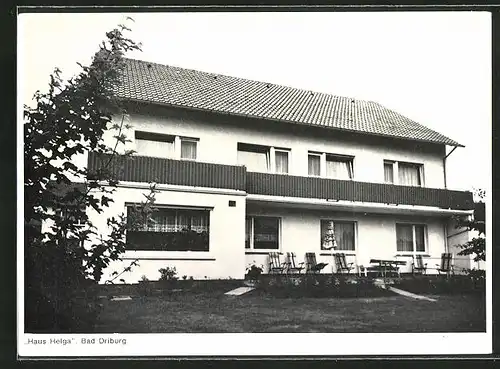 AK Bad Driburg, Hotel Haus Helga mit Terrasse