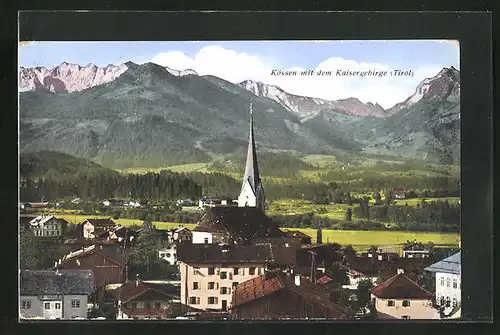 AK Kössen, Stadt mit dem Kaisergebirge