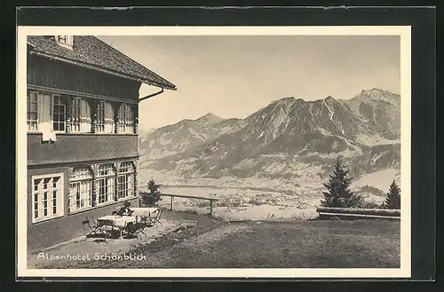 AK Oberstdorf / Allgäu, Alpenhotel Schönblick mit Alpen