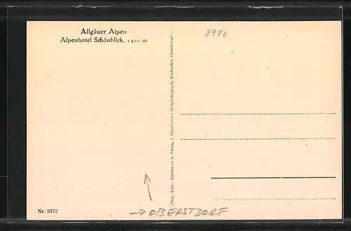 AK Oberstdorf / Allgäu, Alpenhotel Schönblick mit Alpen
