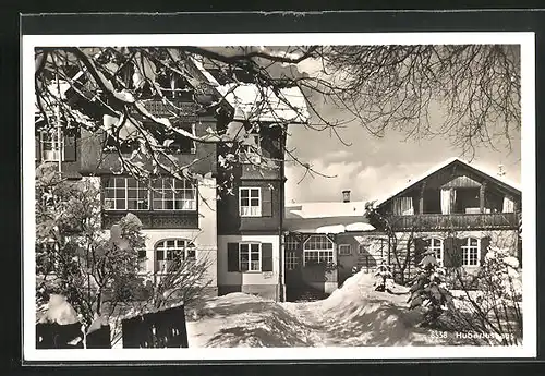 AK Oberstdorf / Allgäu, Beamten-Erholungsheim Hubertushaus im Winter