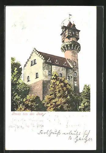 AK Teck, Grusskarte von der Burg Teck