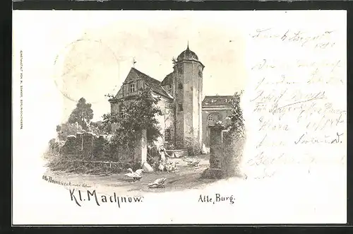 Künstler-AK Kl. Machnow, Alte Burg