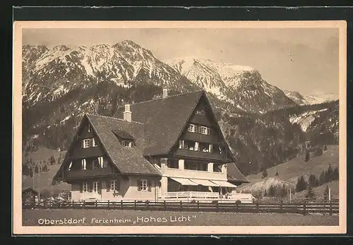 AK Oberstdorf /Allgäu, Hotel-Ferienheim Hohes Licht