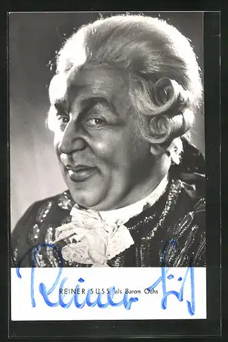 AK Opernsänger Reiner Süss als Baron Ochs, Autograph