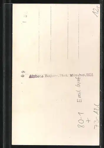 Foto-AK Opernsänger Emil Graf in Uniform, Autograph