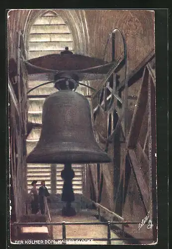 Künstler-AK Charles F.Flower: Köln, Der Kölner Dom, Kaiser-Glocke