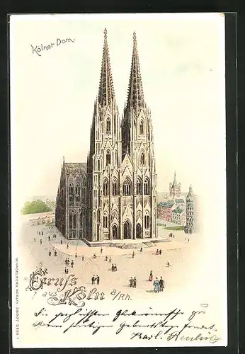 Lithographie Köln, Kölner Dom
