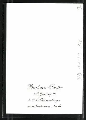 AK Opernsängerin Barbara Sauter, Mezzosopran, Autograph