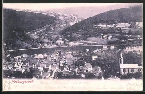 AK Neckargerach, Blick auf den Ort
