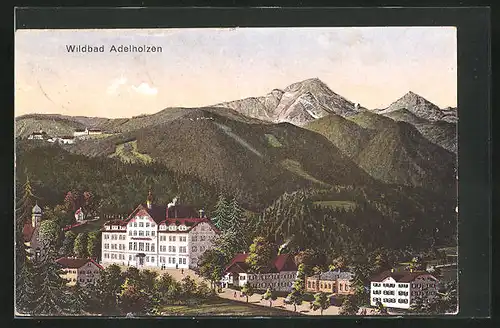 AK Adelholzen, Ortsansicht mit Hotels