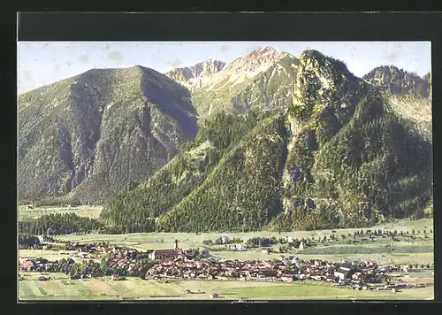 AK Oberammergau, Ortsansicht mit Kofel und Not