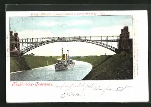 AK Levensau, Kaiser Wilhelm Kanal, Hochbrücke