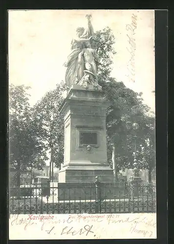 AK Karlsruhe, Das Kriegerdenkmal 1870 /71