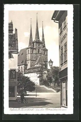 AK Erfurt, St. Severikirche von der Kettenstrasse aus