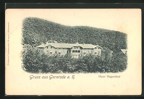 AK Gernrode a. H., Hotel Haus Hagenthal