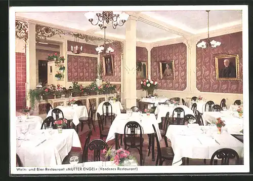 AK Wiesbaden, Wein- u. Bier-Restaurant Mutter Engel, Langgasse 52