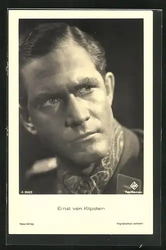 AK Schauspieler Ernst von Klipstein mit Halstuch im Portrait