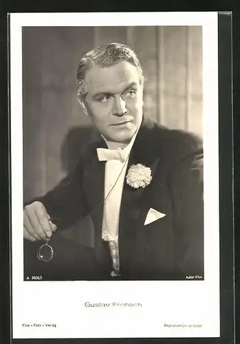 AK Schauspieler Gustav Fröhlich mit Monokel
