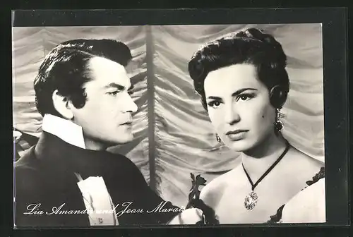 AK Schauspieler Jean Marais und Lia Amanda in Der Graf von Monte Christo