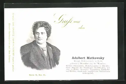 AK Schauspieler Adalbert Matkowsky
