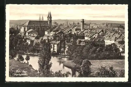 AK Hof i. B., Teilansicht der Stadt