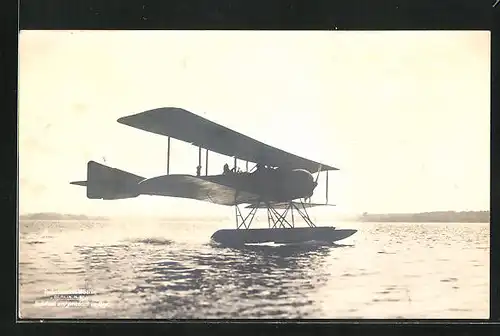 Foto-AK Sanke Nr.: Neuestes Ago-Wasserflugzeug beim Start