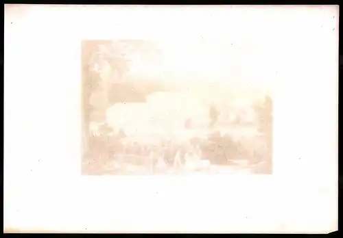 Stahlstich Bad Brückenau, Staatsbad gegen Gebirgszug, aus Kunstanstalt des Bibl. Inst. Hildburghausen um 1850, 19 x 27cm