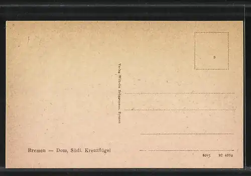 AK Bremen, Dom, südl. Kreuzflügel