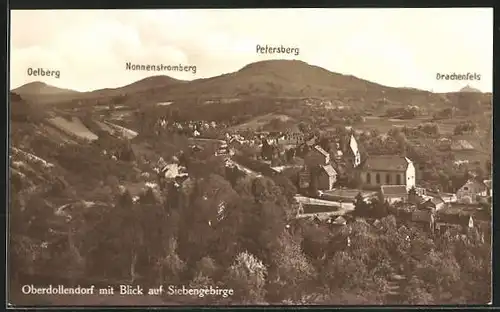 AK Oberdollendorf, Panorama mit Blick auf Siebengebirge