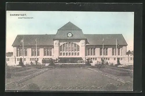 AK Darmstadt, Blick zum Hauptbahnhof