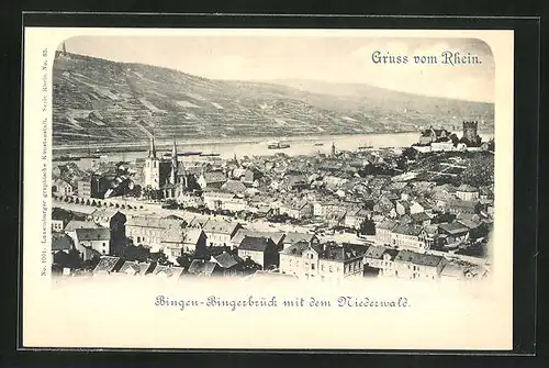 AK Bingen-Bingerbrück, Panorama mit dem Niederwald