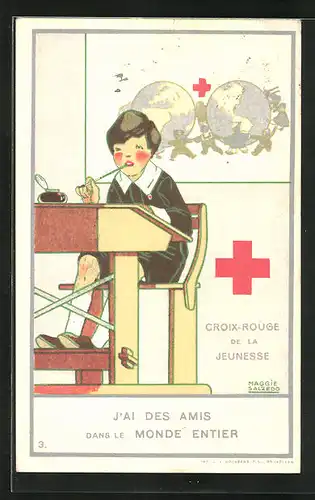Künstler-AK Croix Rouge de la Jeuness de Belgique, Rotes Kreuz