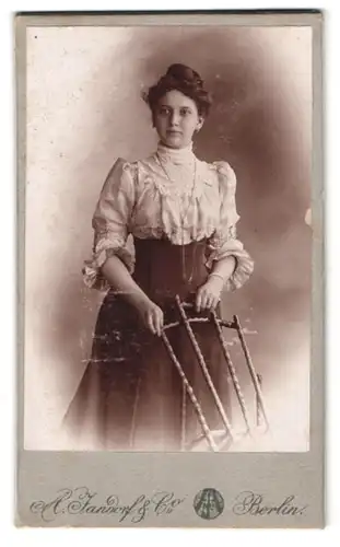 Fotografie A. Jandorf & Co., Berlin, Brunnenstr. 19-21, Portrait bildschönes Fräulein mit Dutt