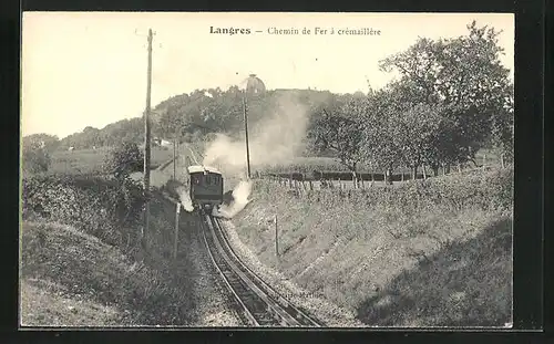 AK Langres, Chemin de Fer a cremaillere, die Bergbahn