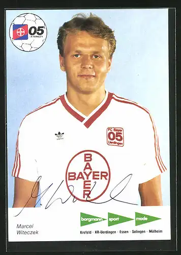 AK Fussballmannschaft des FC Bayer Uerdingen 05, Saison 1986 /87, Marcel Witeczek, Autograph