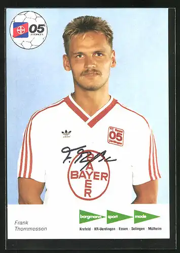 AK Fussballmannschaft des FC Bayer Uerdingen 05, Saison 1986 /87, Frank Thommessen, Autograph