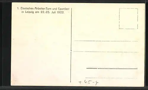 AK Leipzig, 1. deutsches Arbeiter-Turn-u. Sportfest 1922, Sportler machen sich warm