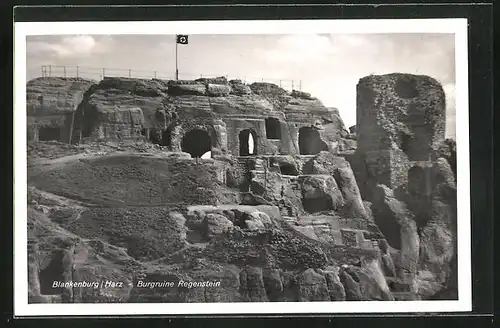 AK Blankenburg /Harz, Burgruine Regenstein, Nahansicht