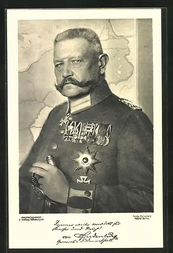 AK Paul von Hindenburg in Uniform mit Orden
