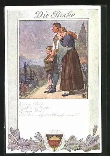 Künstler-AK Karl Friedrich Gsur, Deutscher Schulverein Nr. 197: Die Glocke