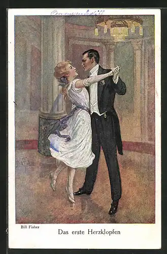Künstler-AK Bill Fisher: Das erste Herzklopfen