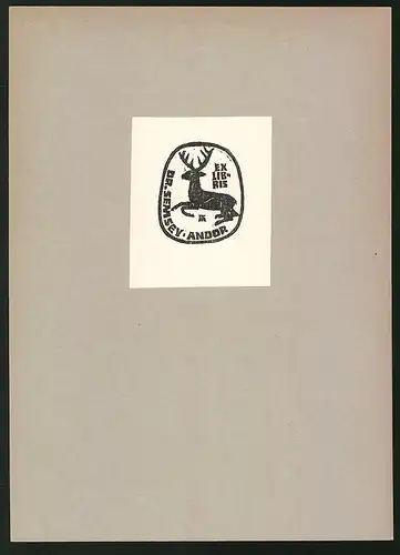 Exlibris Dr. Semsey Andor, Hirsch springt