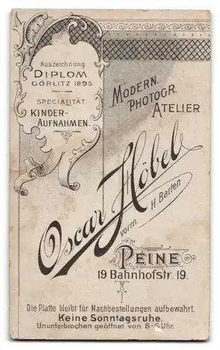 Fotografie Oscar Höbel, Peine, Bahnhofstrasse 19, Portrait junge Dame im Kleid