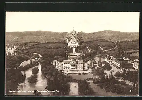 AK Kassel-Wilhelmshöhe, Ortsansicht aus der Vogelschau