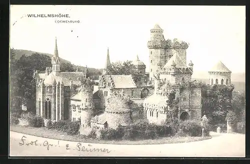AK Kassel-Wilhelmshöhe, Ansicht der Löwenburg