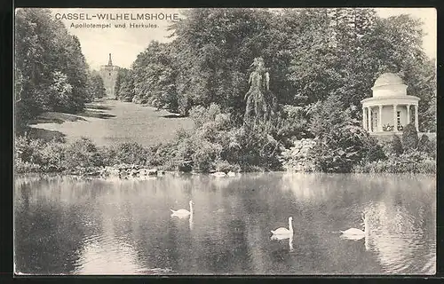 AK Kassel-Wilhelmshöhe, Apollotempel und Herkules